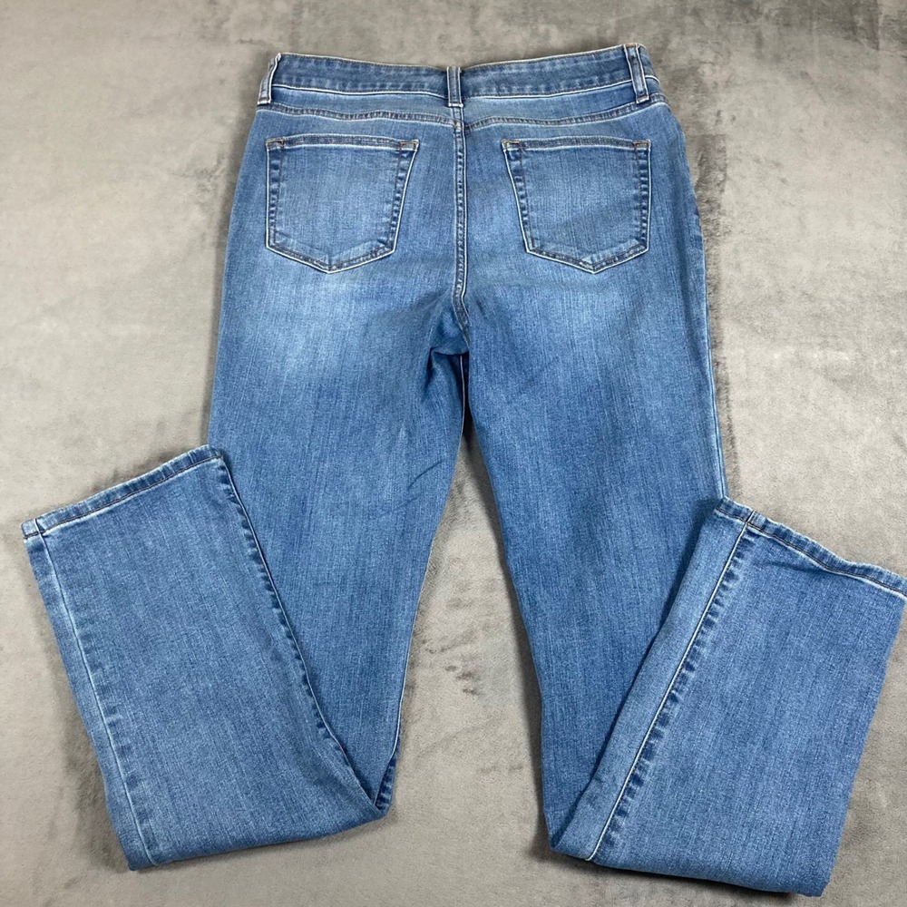 St Johns Bay Straight Leg Jeans Womens 10 Medium Wash Blue Denim Stretch - Picture 5 of 8